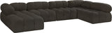 Ames Brown Boucle Fabric Modular Sectional 611Brown-Sec6A Meridian Furniture