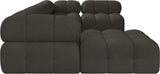 Ames Brown Boucle Fabric Modular Sectional 611Brown-Sec6A Meridian Furniture