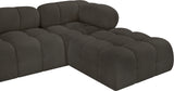 Ames Brown Boucle Fabric Modular Sectional 611Brown-Sec6A Meridian Furniture