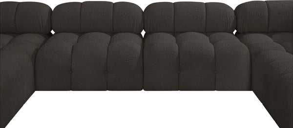 Ames Brown Boucle Fabric Modular Sectional 611Brown-Sec6A Meridian Furniture