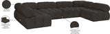 Ames Brown Boucle Fabric Modular Sectional 611Brown-Sec6B Meridian Furniture