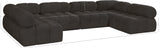 Ames Brown Boucle Fabric Modular Sectional 611Brown-Sec6B Meridian Furniture