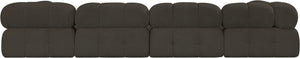 Ames Brown Boucle Fabric Modular Sectional 611Brown-Sec6B Meridian Furniture
