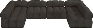 Ames Brown Boucle Fabric Modular Sectional 611Brown-Sec6B Meridian Furniture