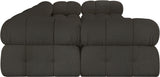 Ames Brown Boucle Fabric Modular Sectional 611Brown-Sec6B Meridian Furniture