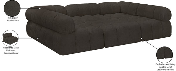 Ames Brown Boucle Fabric Modular Sectional 611Brown-Sec6C Meridian Furniture