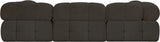 Ames Brown Boucle Fabric Modular Sectional 611Brown-Sec6C Meridian Furniture