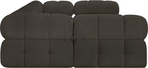 Ames Brown Boucle Fabric Modular Sectional 611Brown-Sec6C Meridian Furniture