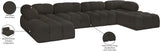 Ames Brown Boucle Fabric Modular Sectional 611Brown-Sec6D Meridian Furniture