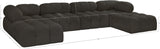 Ames Brown Boucle Fabric Modular Sectional 611Brown-Sec6D Meridian Furniture