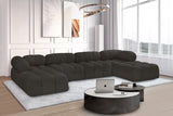 Ames Brown Boucle Fabric Modular Sectional 611Brown-Sec6D Meridian Furniture