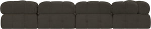 Ames Brown Boucle Fabric Modular Sectional 611Brown-Sec6D Meridian Furniture