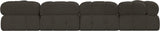 Ames Brown Boucle Fabric Modular Sectional 611Brown-Sec6D Meridian Furniture