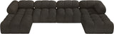 Ames Brown Boucle Fabric Modular Sectional 611Brown-Sec6D Meridian Furniture