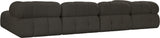 Ames Brown Boucle Fabric Modular Sectional 611Brown-Sec6D Meridian Furniture