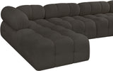 Ames Brown Boucle Fabric Modular Sectional 611Brown-Sec6D Meridian Furniture