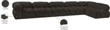 Ames Brown Boucle Fabric Modular Sectional 611Brown-Sec6E Meridian Furniture