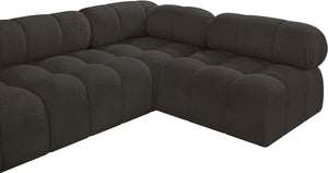 Ames Brown Boucle Fabric Modular Sectional 611Brown-Sec6E Meridian Furniture