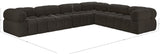 Ames Brown Boucle Fabric Modular Sectional 611Brown-Sec6F Meridian Furniture