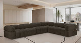 Ames Brown Boucle Fabric Modular Sectional 611Brown-Sec6F Meridian Furniture