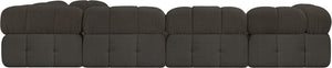 Ames Brown Boucle Fabric Modular Sectional 611Brown-Sec6F Meridian Furniture