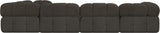 Ames Brown Boucle Fabric Modular Sectional 611Brown-Sec6F Meridian Furniture