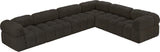 Ames Brown Boucle Fabric Modular Sectional 611Brown-Sec6F Meridian Furniture