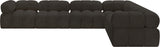 Ames Brown Boucle Fabric Modular Sectional 611Brown-Sec6F Meridian Furniture