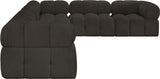 Ames Brown Boucle Fabric Modular Sectional 611Brown-Sec6F Meridian Furniture