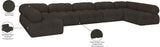 Ames Brown Boucle Fabric Modular Sectional 611Brown-Sec7A Meridian Furniture