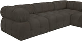 Ames Brown Boucle Fabric Modular Sectional 611Brown-Sec7A Meridian Furniture