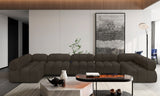 Ames Brown Boucle Fabric Modular Sectional 611Brown-Sec7A Meridian Furniture