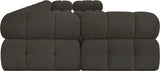 Ames Brown Boucle Fabric Modular Sectional 611Brown-Sec7A Meridian Furniture