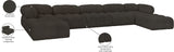 Ames Brown Boucle Fabric Modular Sectional 611Brown-Sec7B Meridian Furniture