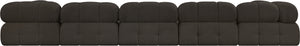 Ames Brown Boucle Fabric Modular Sectional 611Brown-Sec7B Meridian Furniture