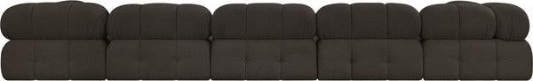 Ames Brown Boucle Fabric Modular Sectional 611Brown-Sec7B Meridian Furniture