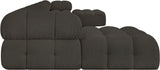 Ames Brown Boucle Fabric Modular Sectional 611Brown-Sec7B Meridian Furniture