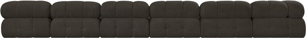 Ames Brown Boucle Fabric Modular Sectional 611Brown-Sec7C Meridian Furniture