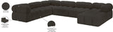 Ames Brown Boucle Fabric Modular Sectional 611Brown-Sec7E Meridian Furniture