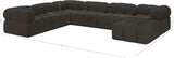 Ames Brown Boucle Fabric Modular Sectional 611Brown-Sec7E Meridian Furniture