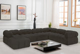 Ames Brown Boucle Fabric Modular Sectional 611Brown-Sec7E Meridian Furniture