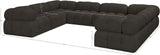 Ames Brown Boucle Fabric Modular Sectional 611Brown-Sec8A Meridian Furniture