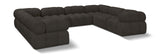 Ames Brown Boucle Fabric Modular Sectional 611Brown-Sec8A Meridian Furniture