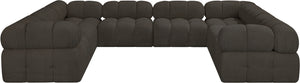 Ames Brown Boucle Fabric Modular Sectional 611Brown-Sec8A Meridian Furniture