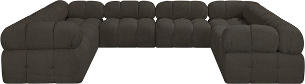 Ames Brown Boucle Fabric Modular Sectional 611Brown-Sec8A Meridian Furniture