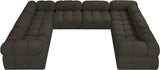 Ames Brown Boucle Fabric Modular Sectional 611Brown-Sec8A Meridian Furniture