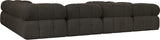 Ames Brown Boucle Fabric Modular Sectional 611Brown-Sec8A Meridian Furniture