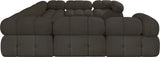 Ames Brown Boucle Fabric Modular Sectional 611Brown-Sec8A Meridian Furniture