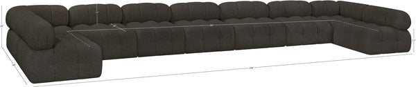Ames Brown Boucle Fabric Modular Sectional 611Brown-Sec9A Meridian Furniture