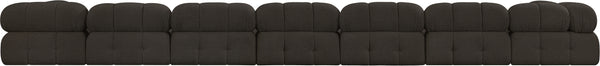 Ames Brown Boucle Fabric Modular Sectional 611Brown-Sec9A Meridian Furniture